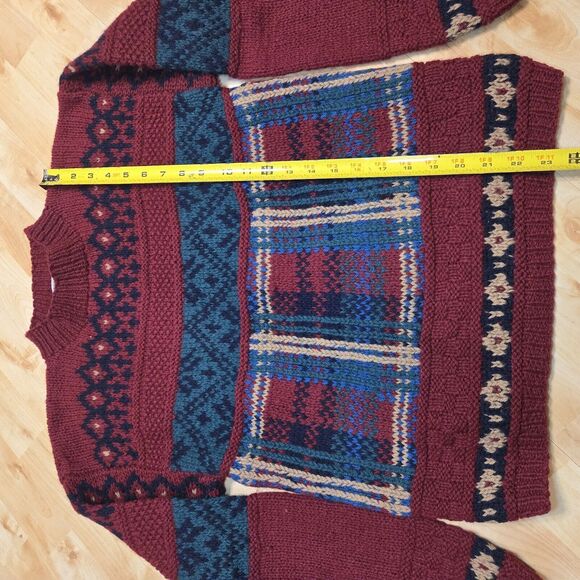 SKYR Womens 100% Wool Nordic Fair Isle Pullover Mock Neck Sweater Size Med - Picture 4 of 7
